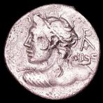 Romeinse Republiek. L. Caesius, 112-111 BC. Denarius Rome, Postzegels en Munten