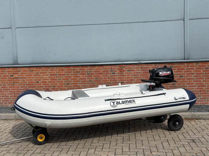 Talamex rubberboot 300 + 6 Pk Suzuki + strand troley systeem, Watersport en Boten, Rubberboten, Minder dan 70 pk, Airdeck, Benzine