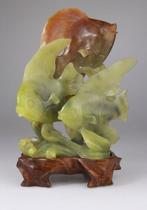 Statue Chine Sculpture Poisson Fish Chinese Carving Stone
