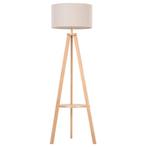 Houten vloerlamp tripod met stoffen kap, Verzenden, Nieuw