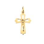 Gouden hanger van een kruis met corpus, Ophalen of Verzenden, Gebruikt, Goud, Overige merken