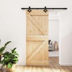 vidaXL Schuifdeur met beslag 85x210 cm massief grenenhout, Doe-het-zelf en Verbouw, Deuren en Horren, Verzenden, Nieuw