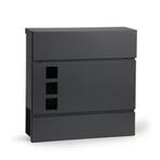 Brievenbus 37 x 37 x 10 cm – metaal antraciet - met krant., Tuin en Terras, Brievenbussen, Ophalen of Verzenden, Nieuw