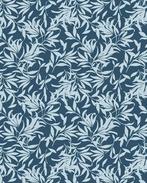 Viscose Poplin Bladeren Marine Blauw, Nieuw, Blauw