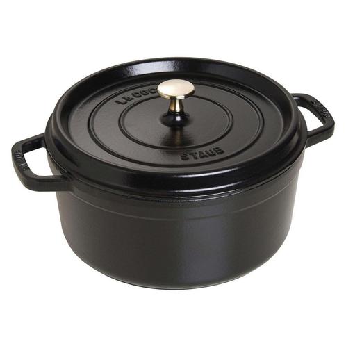 Staub Gietijzeren Braadpan Zwart - 26 cm, Huis en Inrichting, Keuken | Potten en Pannen, Verzenden