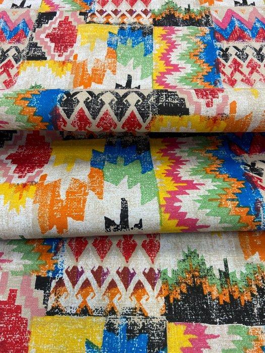 Stof met etnische/tribale geometrische motieven in dubbele, Antiek en Kunst, Antiek | Kleden en Textiel