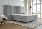 ACTIE! Boxspring Lyon 140 200 Grijs, Verzenden, Nieuw, 140 cm, Twijfelaar