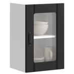 vidaXL Keukenwandkast met glazen deur Lucca zwart, Huis en Inrichting, Keuken | Keukenelementen, Verzenden, Nieuw, Zwart