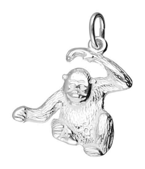 Zilveren aap ketting hanger, Sieraden, Tassen en Uiterlijk, Kettinghangers, Verzenden