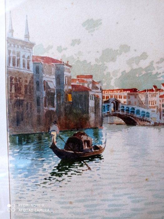 Andrea Biondetti (1851-1946) - Gondolier sur le grand canal, Antiek en Kunst, Kunst | Schilderijen | Klassiek
