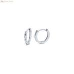 Zilveren diamond cut huggie hoops 12 mm, Verzenden, Nieuw, Zilver