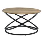 Salontafel Dunedin rond 46x79 cm hout en zwart, Huis en Inrichting, Tafels | Salontafels, Verzenden, Nieuw