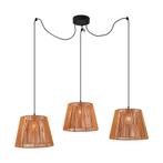 Buiten hanglamp zwart met oranje kappen van touw 3-lichts, Nieuw, Overige materialen, Minder dan 50 watt