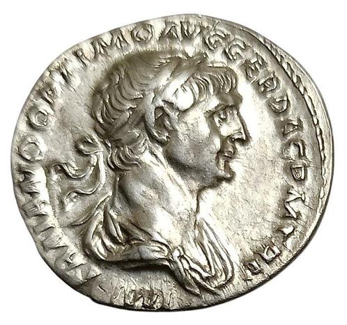 Romeinse Rijk. Trajan (98-117 n.Chr.). Denarius Rome 114 AD, Postzegels en Munten, Munten | Europa | Niet-Euromunten