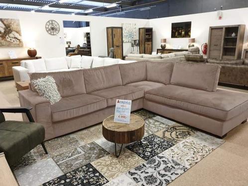 Hoekbank Follega - hoekbanken - Taupe, Huis en Inrichting, Banken | Sofa's en Chaises Longues, Nieuw, Stof