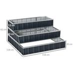 TRUUSK Verhoogd Bloembed Van Staal 118x118x62 Cm 3-traps Blo, Verzenden, Nieuw
