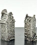 No reserve-Twee rondom bewerkte Hollandse zilveren miniatuur, Antiek en Kunst