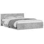 vidaXL Bedframe met hoofdeinde en LED betongrijs 150x200 cm, Huis en Inrichting, Verzenden, Overige maten, 200 cm, Grijs