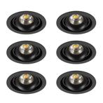 Inbouwspot Bjorn 1 Rond zwart set 6 stuks Binnenverlichting, Verzenden, Nieuw
