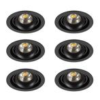 Inbouwspot Bjorn 1 Rond zwart set 6 stuks Binnenverlichting, Huis en Inrichting, Lampen | Spots, Nieuw, Verzenden