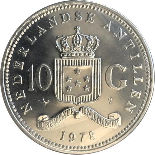 Nederlandse Antillen 10 Gulden 1978, Postzegels en Munten, Munten | Nederland, Losse munt, 10 gulden, Koningin Juliana, Zilver