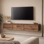 Notenhouten tv-meubel Oliva | Maatwerk Mogelijk, Japandi, sad beige, Met klep(pen), Nieuw, Ophalen of Verzenden