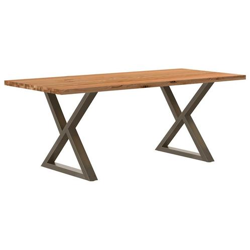 vidaXL Eettafel rechthoekig 200x90x74 cm massief eikenhout, Huis en Inrichting, Tafels | Eettafels, Nieuw, Verzenden