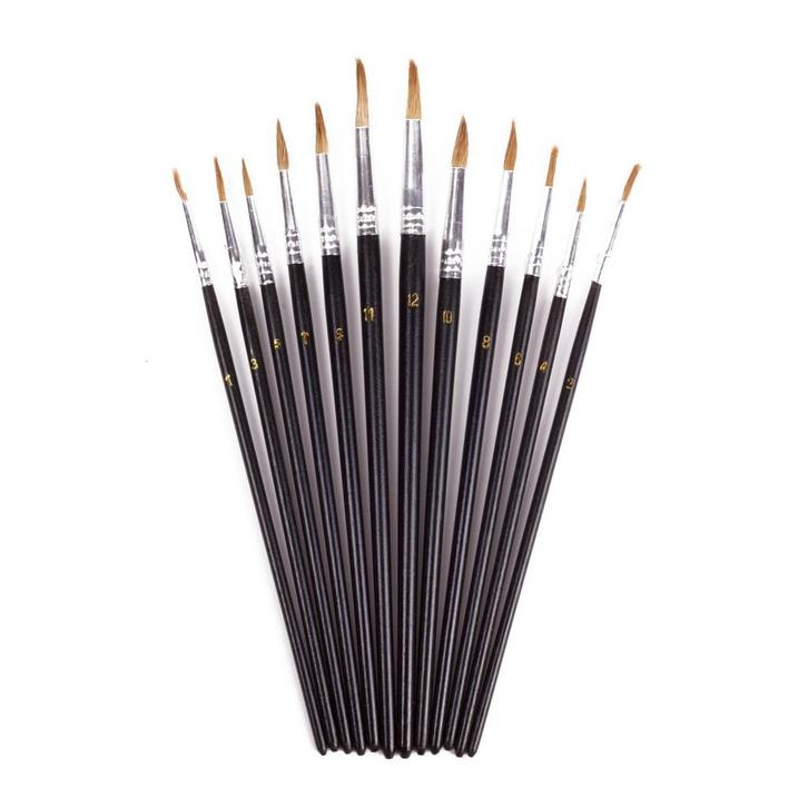 Benson Ronde penseelset - 12 delig - voor precisiewerk -..., Hobby en Vrije tijd, Schilderen, Nieuw, Ophalen of Verzenden