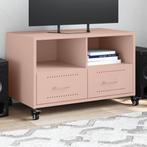 vidaXL Tv-meubel 68x39x43,5 cm staal roze, Verzenden, Nieuw, Metaal