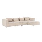 Modulaire Bank / Hoekbank Domas XL - Beige - Corduroy bekled, Huis en Inrichting, Verzenden, Nieuw