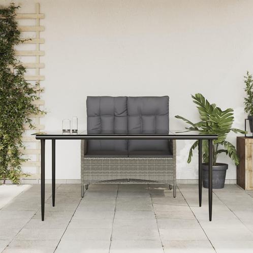 vidaXL 2-delige Tuinset met kussens poly rattan grijs, Tuin en Terras, Tuinsets en Loungesets, Tuinset, Nieuw, Rotan, Verzenden