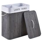 Bamboe Wasmand Curly - 100 Ltr - Grijs - Uitneembare Waszak, Verzenden, Nieuw