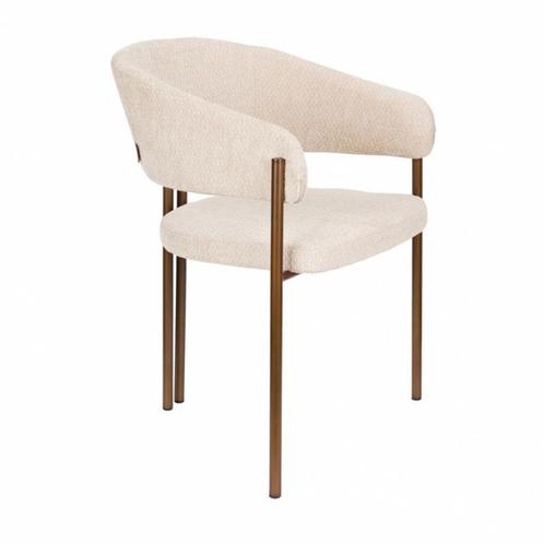 *WOONWINKEL* Dutchbone Naida Luxe Eetkamerstoel Brons Beige, Huis en Inrichting, Stoelen, Nieuw, Verzenden