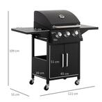 TRUUSK Gasgrill BBQ Met 3 Branders, 3 Kw, Mobiele Grillwagen, Tuin en Terras, Houtskoolbarbecues, Verzenden, Nieuw, TRUUSK