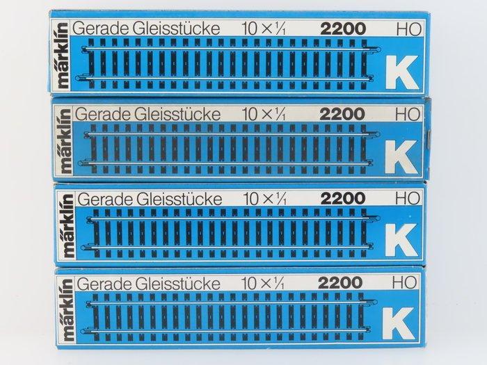 Märklin H0 - 2200 - Modeltreinsporen (40) - 40x rechte rails, Hobby en Vrije tijd, Modeltreinen | H0