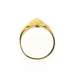 18 Krt. Gouden ring met leeuwenkop | Zirconia (unisex ring), Sieraden, Tassen en Uiterlijk, Ringen, Gebruikt, Overige kleuren
