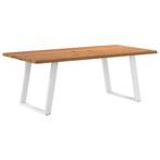 vidaXL Eettafel met natuurlijke rand massief eikenhout, Huis en Inrichting, Tafels | Eettafels, Verzenden, Nieuw