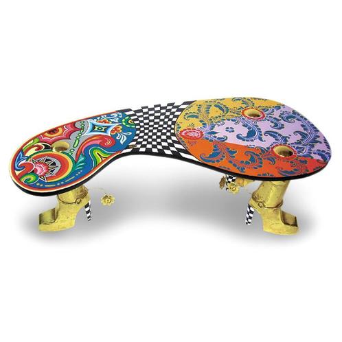 Kleurrijke design Salontafel Boots - Toms Drags, Huis en Inrichting, Tafels | Salontafels, 100 tot 150 cm, Ovaal, Nieuw, Overige houtsoorten