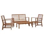 vidaXL 4-delige Loungeset massief acaciahout, 4 zitplaatsen, Verzenden, Nieuw, Loungeset