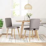 vidaXL Eetkamerstoelen draaibaar 2 st stof taupe, Verzenden, Nieuw