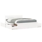 vidaXL Bed met lades en matras massief grenenhout wit, Huis en Inrichting, Slaapkamer | Bedden, Verzenden, Wit, 140 cm, 200 cm
