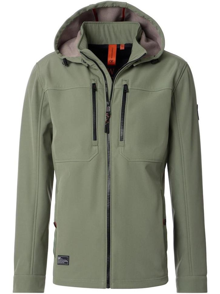 Casa Moda Softshell Jas Met Stretch En Afneembare Capuchon, Kleding | Heren, Jassen | Zomer, Groen, Nieuw, Verzenden