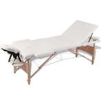 vidaXL Inklapbare massagetafel 3 zones met houten frame, Sport en Fitness, Massageproducten, Verzenden, Nieuw