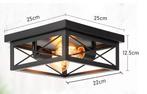 Retro Industriële Plafondlamp – Zwart IJzer, Verzenden, Nieuw