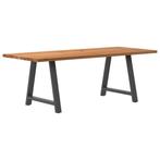 vidaXL Eettafel rechthoekig 220x90x74 cm massief eikenhout, Huis en Inrichting, Tafels | Eettafels, Verzenden, Nieuw