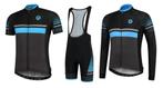 3 Delig Hero fiets set Shirt/jersey jack/broek Zwart/blauw
