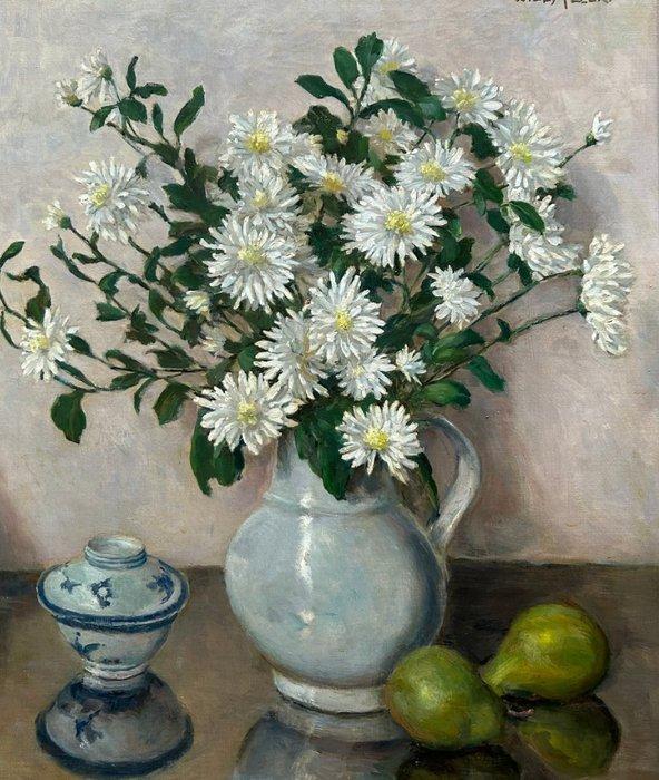 Willy Fleur (1888 - 1967) - Bloemstilleven met schaaltje, Antiek en Kunst, Kunst | Schilderijen | Klassiek