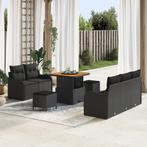 vidaXL 8-delige Tuin Sofa Set met Kussens Zwart Poly Rattan, Tuin en Terras, Tuinsets en Loungesets, Verzenden, Nieuw, Rotan