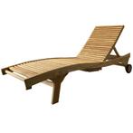 Rio ligbed 200x65xH40cm teak verstelbaar, Tuin en Terras, Ligbedden, Ophalen of Verzenden, Nieuw, Teakhout