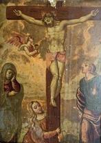 Scuola Italiana (XVI) - Cristo Crocifisso con la Vergine,, Antiek en Kunst